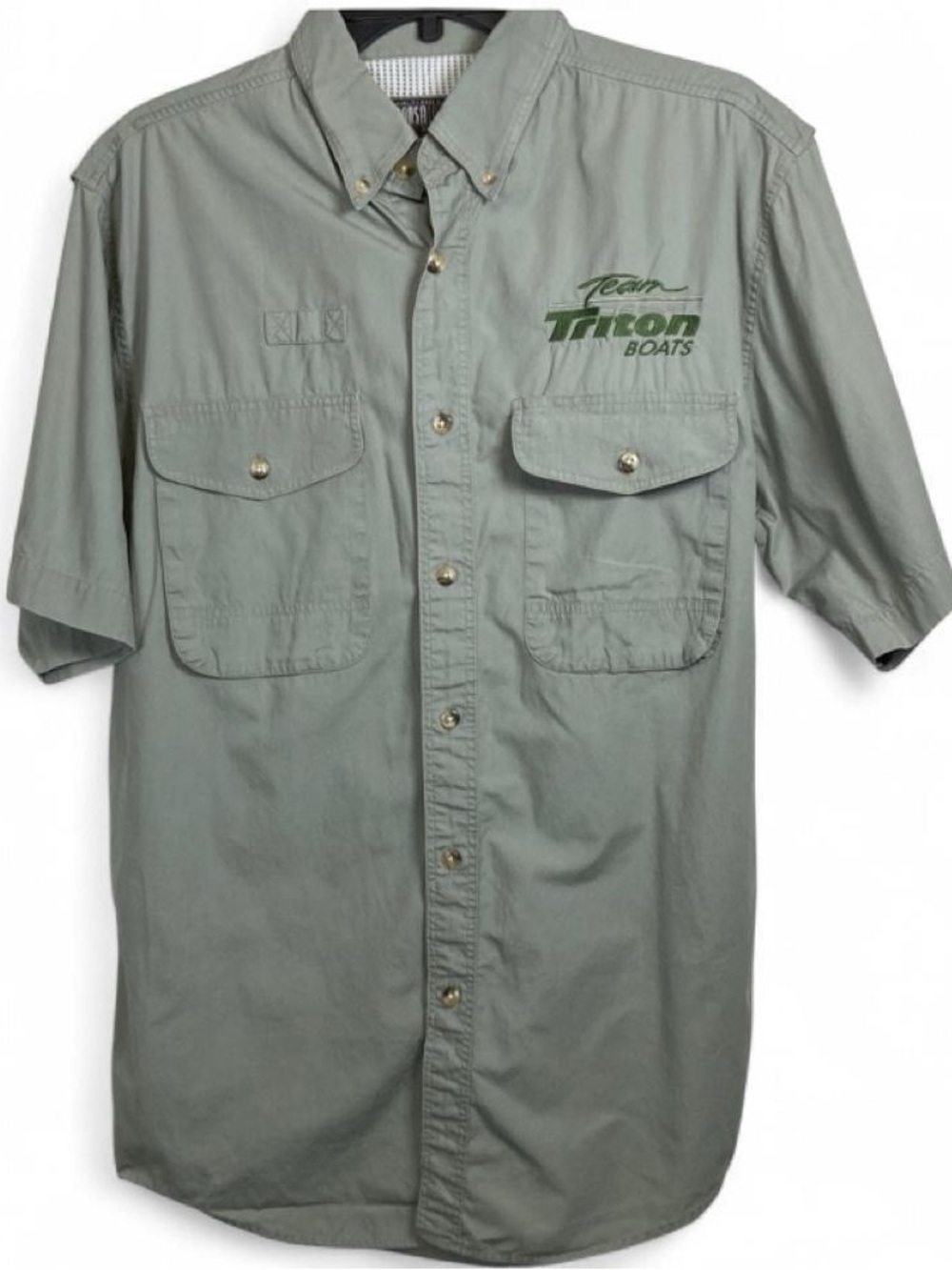 Team Triton Boats Vented Fishing Button Down Coosa County Clothier  Sz S